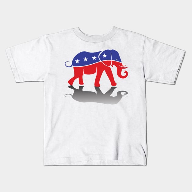 Republican Elephant American Flag Kids T-Shirt by MonkeyBusiness